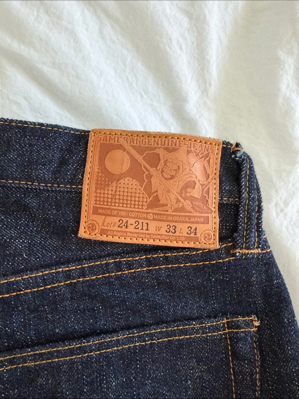Japanese raw denim Dark Indigo Men’s Jeans - Straight Fit - Picture 3 of 4